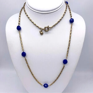 J. Crew Blue Beaded Long Necklace